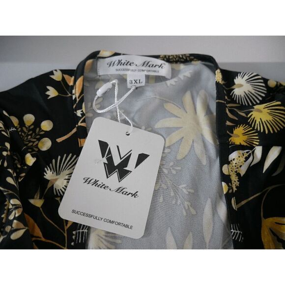 White Mark Women's Floral Short Sleeve Knee Length Dress 3XL - Picture 9 of 9